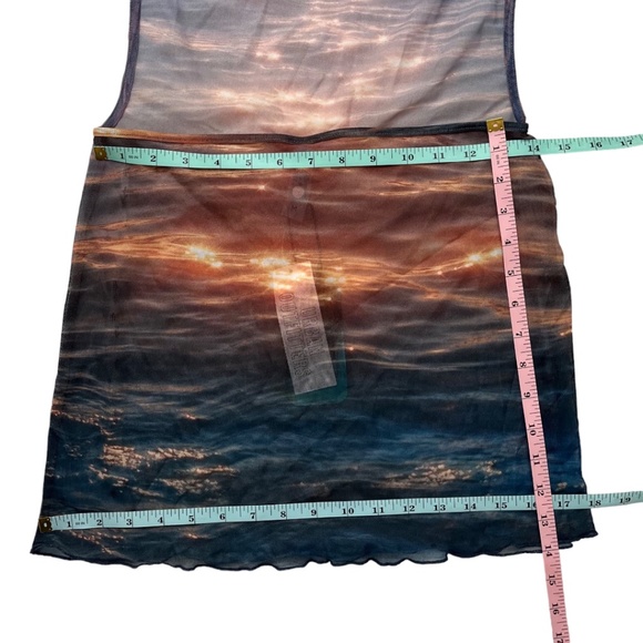 Jaded London Swim Sunset Dreamer Sheer Backless Mini Dress Medium Swim Cover Up - Picture 8 of 10